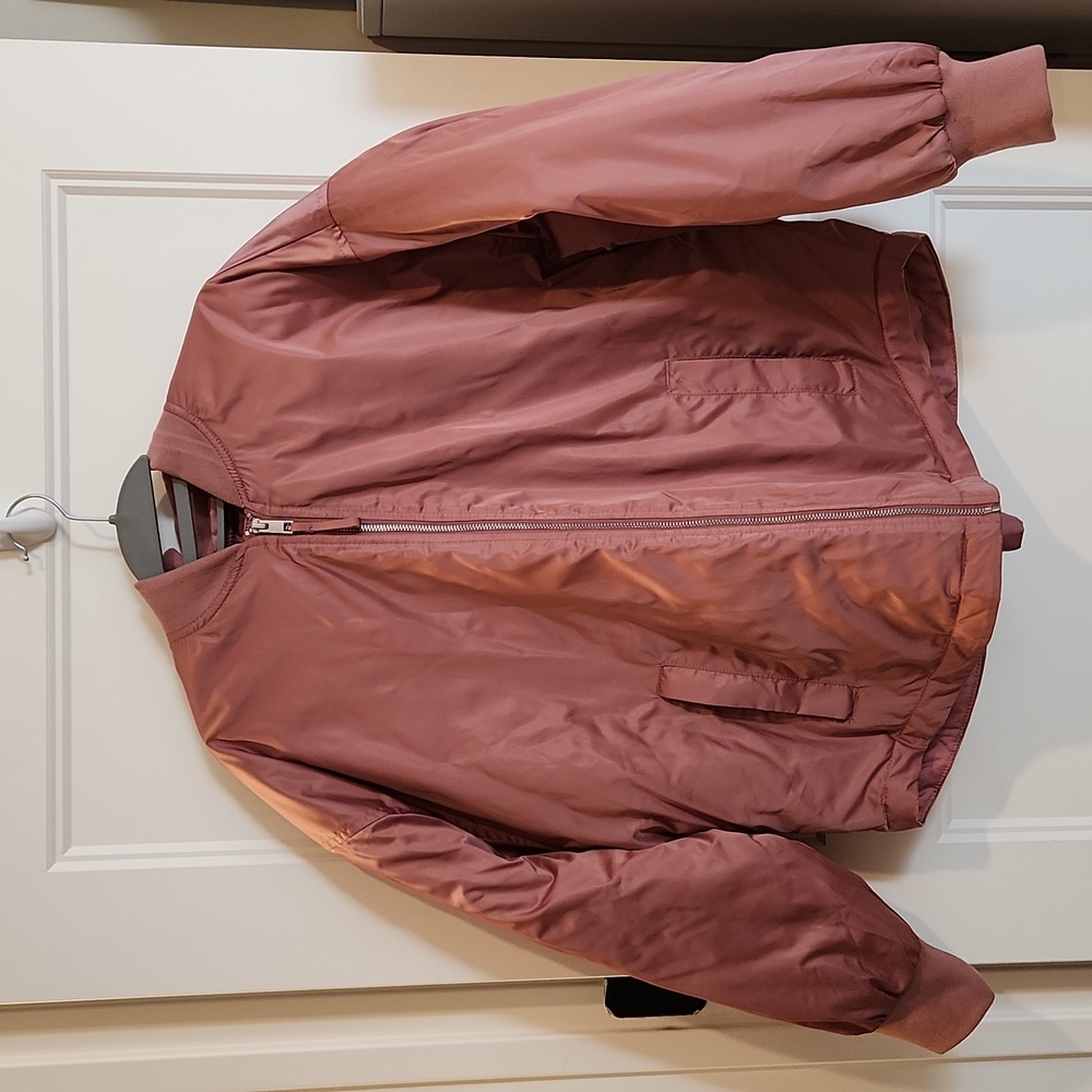 a new day Small Pink Puffy Bomber Jacket